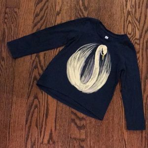Tea Collection Swan long sleeve tee, size 3.